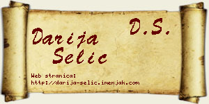 Darija Selić vizit kartica